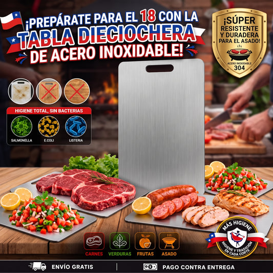 Tabla Profesional de Acero Inoxidable — Higiene de Nivel Chef en tu Cocina
